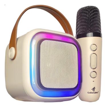 Imagem de Caixa De Som Karaokê Bluetooth Com 2 Microfones Sem Fio Led-Unissex