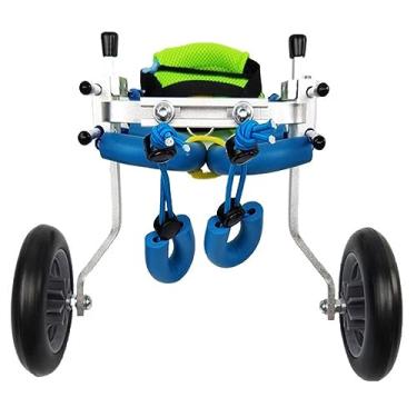 Imagem de Carrinho de cadeira de rodas de passeio de cachorro para pernas traseiras, carro assistido para treinamento de reabilitação de animais de estimação, equipamento de andador de cadeira de rodas para
