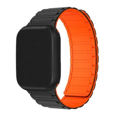Imagem de Pulseira magnética de silicone compatível com Apple Watch séries 11 Ultra 2 Se 10, 9, 8, 7, 6, 5, 4 e 1 de 49 mm, 46 mm, 44 mm, 45 mm, 42 mm, 41 mm, 40 mm, 38 mm, feminino, 38 mm, 4 e 1 de 49 mm, 46