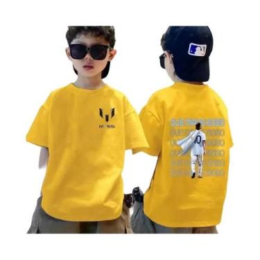 Imagem de Camiseta Infantil De Algodão Para O Verão, Estampa Messi, Meninos, Men