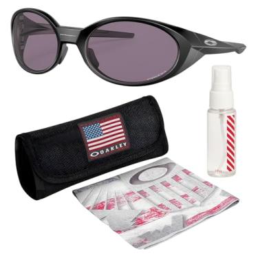 Imagem de Oakley Óculos de sol EYEJACKET REDUX OO9438 em formato retangular com kit oficial de óculos, Armação preta fosca | Lente cinza Prizm, Medium