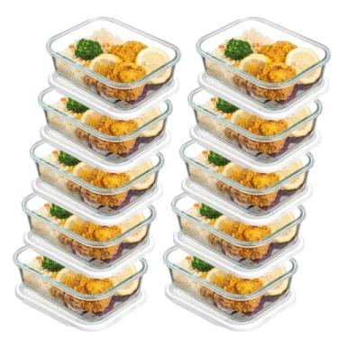 Imagem de Kit 10 Potes De Vidro Marmita Com Tampa Hermético 640ml Yab