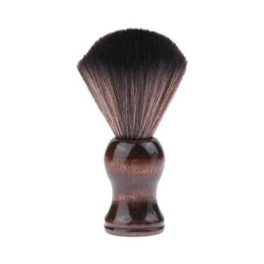 Imagem de Pincel De Barba Portátil De Nylon Macio Com Cabo De Madeira Para Barba