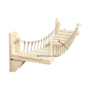 Imagem de Rede De Descanso Para Gatos Montada Na Parede Com Escada De Sisal E Ma