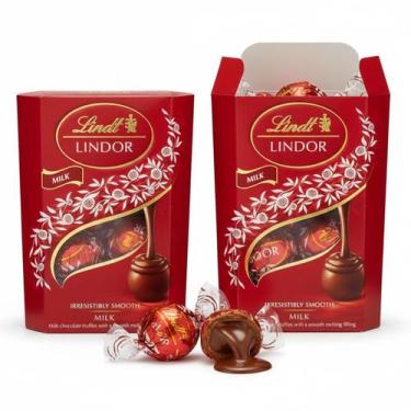 Imagem de Kit 2 Bombom Suiço LINDT Lindor ao Leite 37g - Trufa Suiça