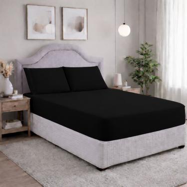 Imagem de Lençol Queen 400 Fios Micropercal 3 Peças Macio e Resistente