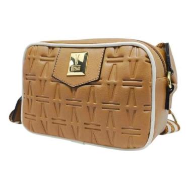 Imagem de Bolsa Vizzano Tote Bicolor Camel e Branco Off Feminina -, Camel, Branc