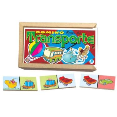 Imagem de Jogo de dominó meios de transporte em madeira - simque - 467, U