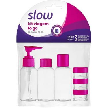 Imagem de Kit Viagem To Go Lanossi Linha Slow Rosa com 6 Frascos Reutilizáveis p