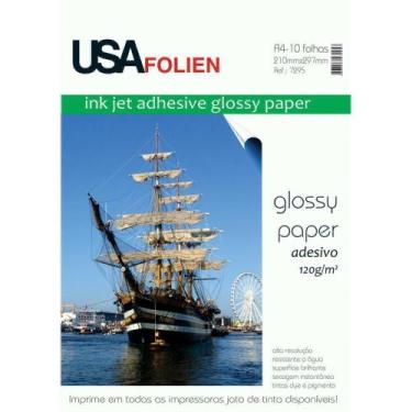 Imagem de Papel Fotográfico Inkjet A4 Glossy Adesivo 120g - Usa Folien