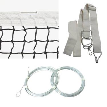 Imagem de Kit Rede de Tênis 3 Lonas + Faixa Central Regulável + Cabo de Aço Pang