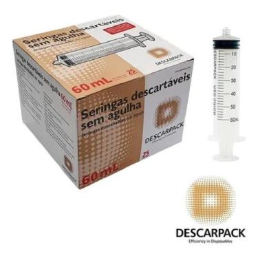 Imagem de Seringa 60ml sem agulha lock descarpack cx com 25 unidades