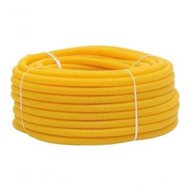 Imagem de Conduíte Corrugado Conduite Corrugado Amarelo de 3-4 25MM Rolo com 50 Metros Alta Resis...