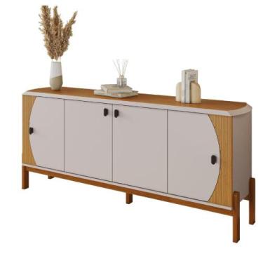 Imagem de Buffet Heras 181 cm  4 Portas, Pés de Madeira e Detalhe Frisado - Top 