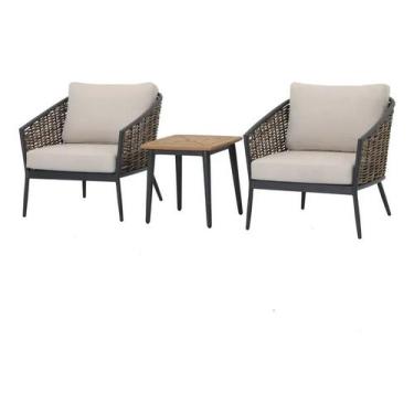 Imagem de Conjunto De Varanda Madeira Teca 3 Pecas 1 Mesa 2 Cadeiras - Brazil Ho