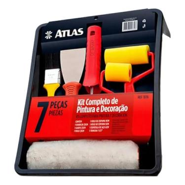 Imagem de Atlas - Kit para Pintura, Contém Bandeja, Trincha, Espátula, Rolos de Espuma e de Polié...