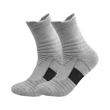 Imagem de Meias Masculinas Esportivas Terry - 3 Pares, Amortecidas e Respiráveis