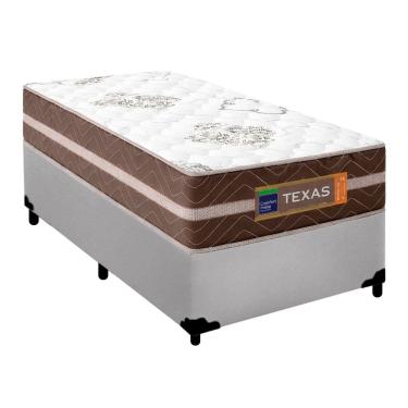 Imagem de Cama Box Solteiro Sintético + Colchão Molas Ensacadas Texas Prime Colchões 88cm - Supor...