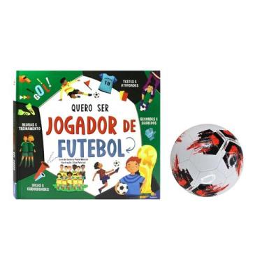 Imagem de Kit Bola de Futebol + Livro Quero Ser Jogador de Futebol Infantil Educ