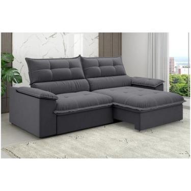 Imagem de Sofá 4 Lugares Retrátil Reclinável Slim Venetto Besthouse, Titânio, 4 