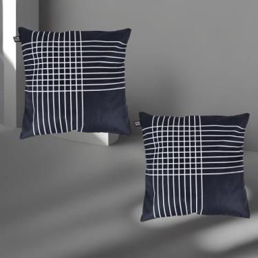 Imagem de Kit 2 Capas de Almofada Noir e Blanc 43x43cm Estampadas - Mkt Multi, M