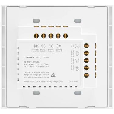 Imagem de Interruptor Touch Smart 4x4 Tramontina Branco Com 6 Canais