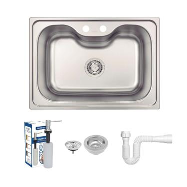 Imagem de Kit Cuba Cozinha Morgana 60FX Undermount Inox Dosador Detergente Válvula E Sifão Tramon...