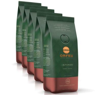 Imagem de Café em Grãos Premium Orfeu Intenso Kit 5 Pacotes de 250g
