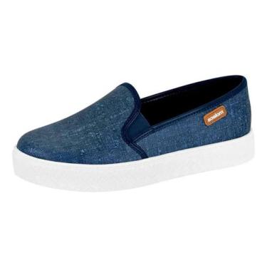 Imagem de Tênis Feminino Slip On Moleca 5712.304, 35, Marinho