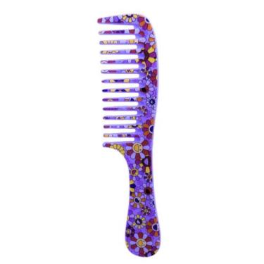 Imagem de Pente Estampa Floral Dentes Largos 19cm Desembaraçar C1451 - PRA VC, L