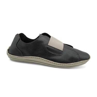 Imagem de Sapatênis Feminino Adhere de Couro 103-0320, Preto, Bege, 37