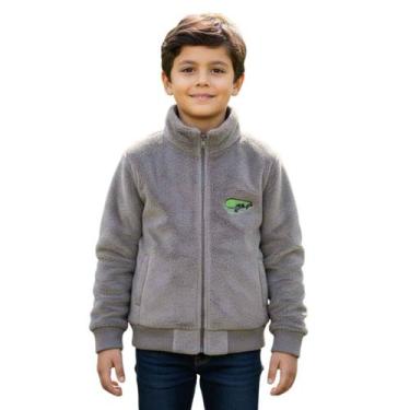 Imagem de Casaco Infantil Menino Peluciado com Zíper Inverno Escolar - - anjo da