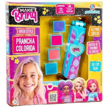 Imagem de Kit Make Brinq Prancha Colorida Infantil Com Mechas Divertidas - Polib