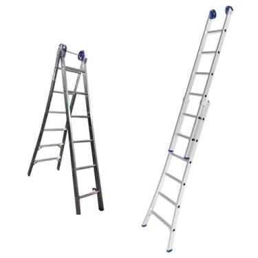 Imagem de Escada Extensiva Aluminio 4em1 2,63mt 2x6 Degraus Real EX06