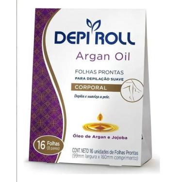 Imagem de 8 Folhas Prontas Depilação Corporal Argan Oil Depi Roll