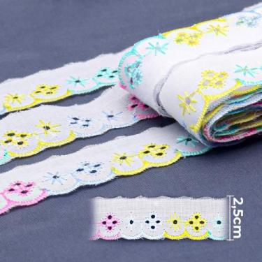 Imagem de Bordado Inglês 2,5cm BP075 Multicolor - 13,7 Metros  artePunto
