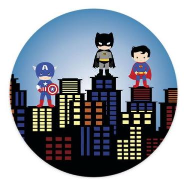 Imagem de Capa Para Mini Painel Redondo Decoração em Casa Heróis Cute Infantil M