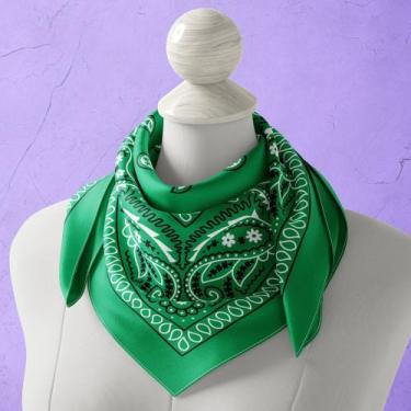 Imagem de Bandana verde com detalhes branco - Diversas