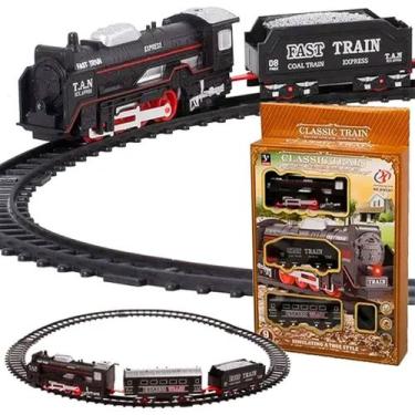 Imagem de Brinquedo Trem Locomotiva Natal Trilho Elétrico De 44cm 9pçs - Genéric