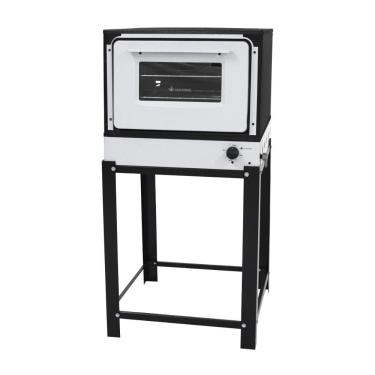 Imagem de Forno a Gás com Pé Metalúrgica Venâncio Bravo Brfp em Aço Carbono com Isolamento Térmico Branco