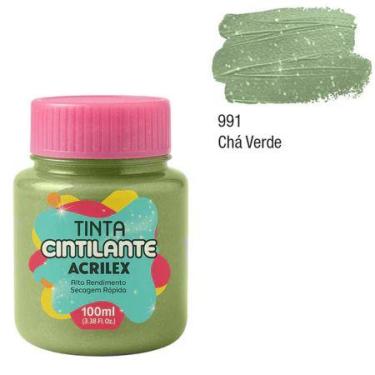 Imagem de Tinta Cintilante 100ml Cor 991 Chá Verde Acrilex