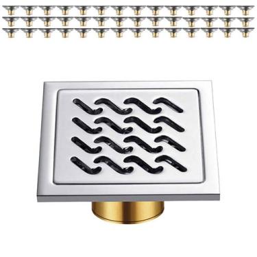 Imagem de Ralo 10x10 Inox Kit 42 Uni Anti Odor Banheiro Casa Higienico Varanda D