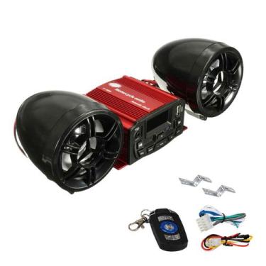 Imagem de Alarme Moto Caixa de Som Potente Bluetooth MP3 USB Audio Sensor de Mov