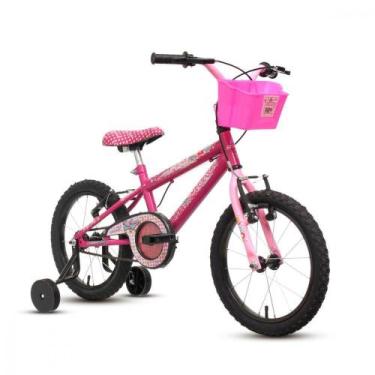 Imagem de Bicicleta Aro 16 Infantil Feminina Stone Rosa Com Rodinha Pink Com Ros