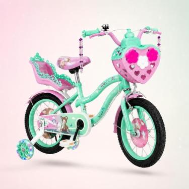 Imagem de Bicicleta Infantil Verde Menina Aro 14 Lovers 1 Led Premium - Gringa I