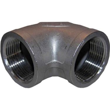 Imagem de LASCO 32-2211 3 pol. Tubo fêmea tipo rosca 304 aço inoxidável 90 graus ell/cotovelo