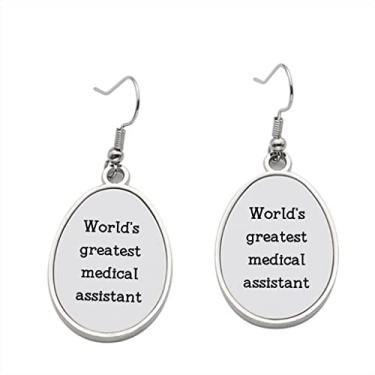 Imagem de Brinco World's Greatest Medical Assistant – Brincos pendentes para meninas – Presente de festa de aniversário dos namorados, Metal, Sem pedras preciosas