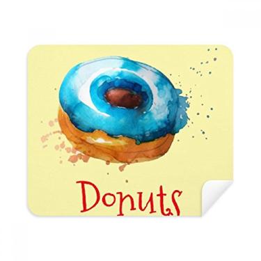 Imagem de Pano de limpeza de sobremesa azul pintado à mão, 2 peças, tecido de camurça