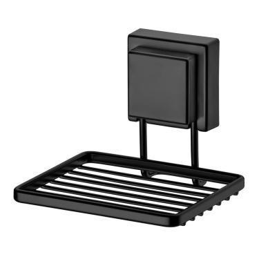 Imagem de Saboneteira De Parede Porta Sabonete Ventosa Banheiro Preto Fosco - 8051PT Future