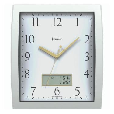 Imagem de Relógio De Parede Herweg Branco Quadrado Base Em Plástico